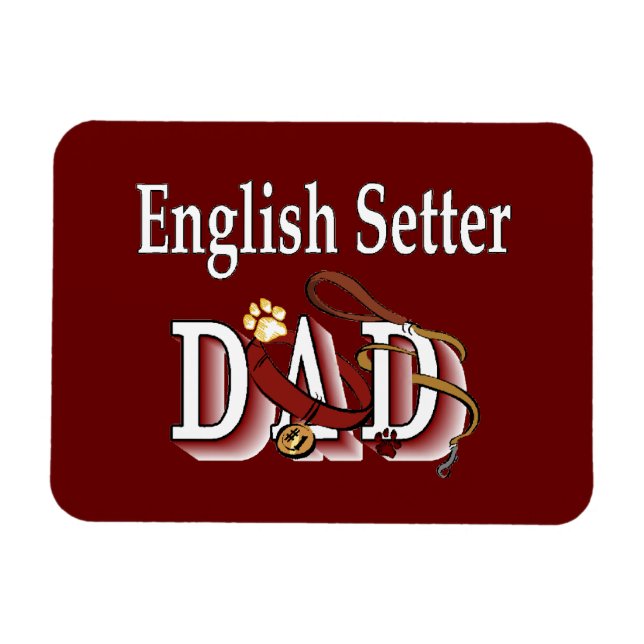 Magnet Flexible Anglais Setter Papa (Horizontal)