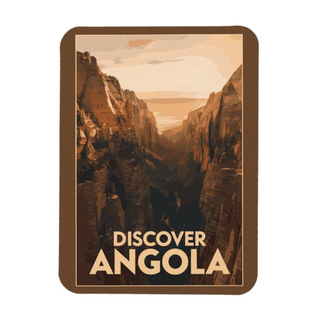 Magnet Flexible Angola Lubango Travel Art Vintage (Vertical)