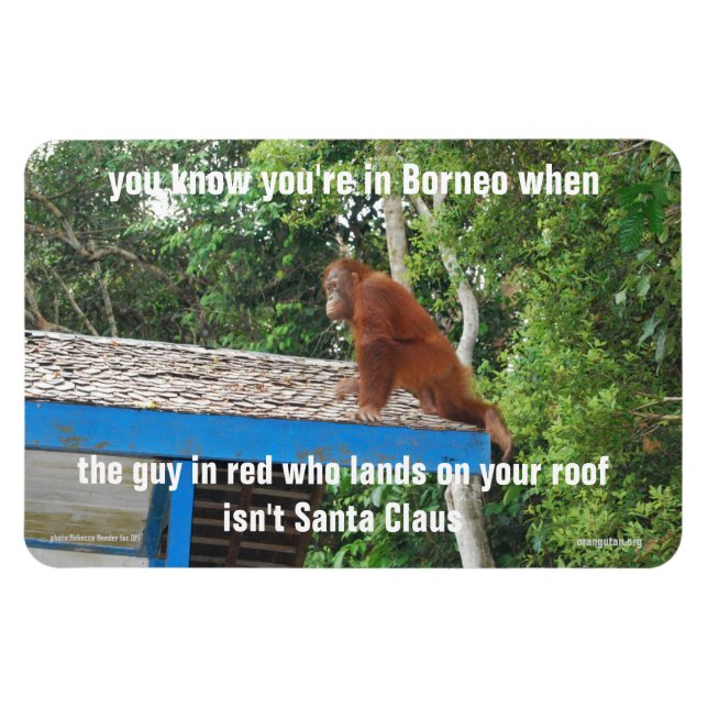 Magnet Flexible Animal Santa Claus Borneo Noël plaisanteries Premi (Horizontal)