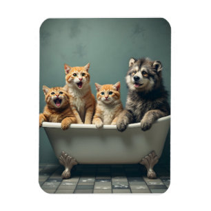 Magnet Flexible Animaux amusants dans la baignoire