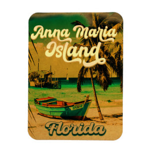 Magnet Flexible Anna Maria île Floride Plage Retro Souvenir 60s