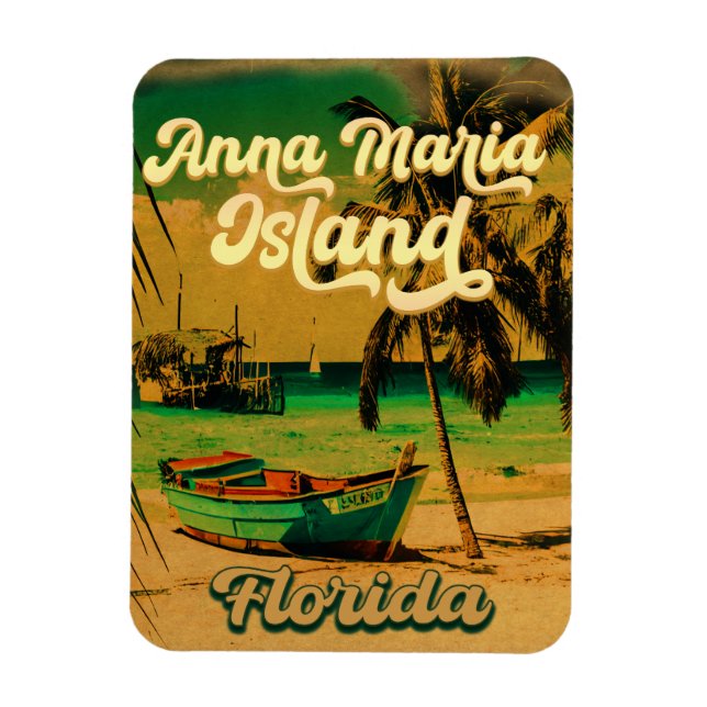 Magnet Flexible Anna Maria île Floride Plage Retro Souvenir 60s (Vertical)