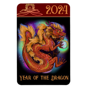 Magnet Flexible Année chinoise du zodiaque du dragon 2024 Nouvel A