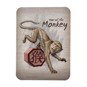 Magnet Flexible Année du singe Zodiaque chinois