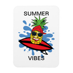 Magnet Flexible Anniversaire amusant de surf ananas