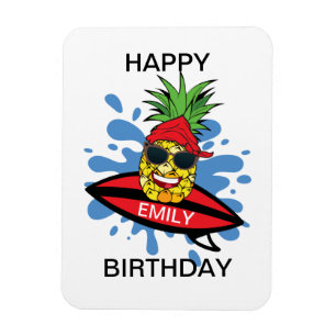 Magnet Flexible Anniversaire amusant de surf ananas