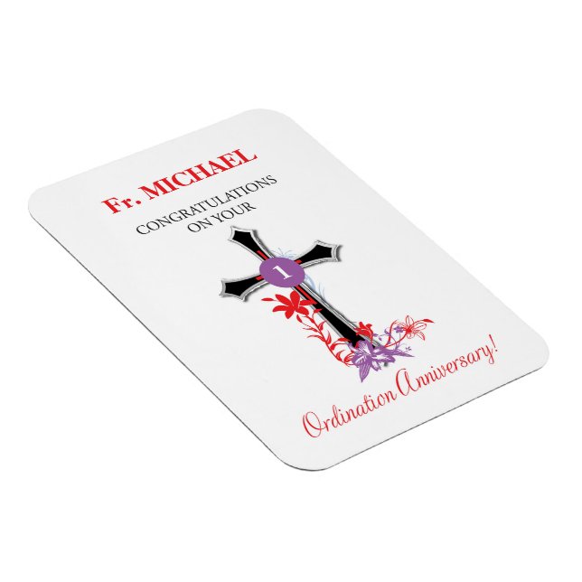Magnet Flexible Anniversaire de l'ordre du prêtre Croix noire (Côté Droit)