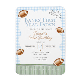 Magnet Flexible Anniversaire du football en bas, fête de Tailgate