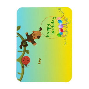 Magnet Flexible Anniversaire - Jouer à thème de singe