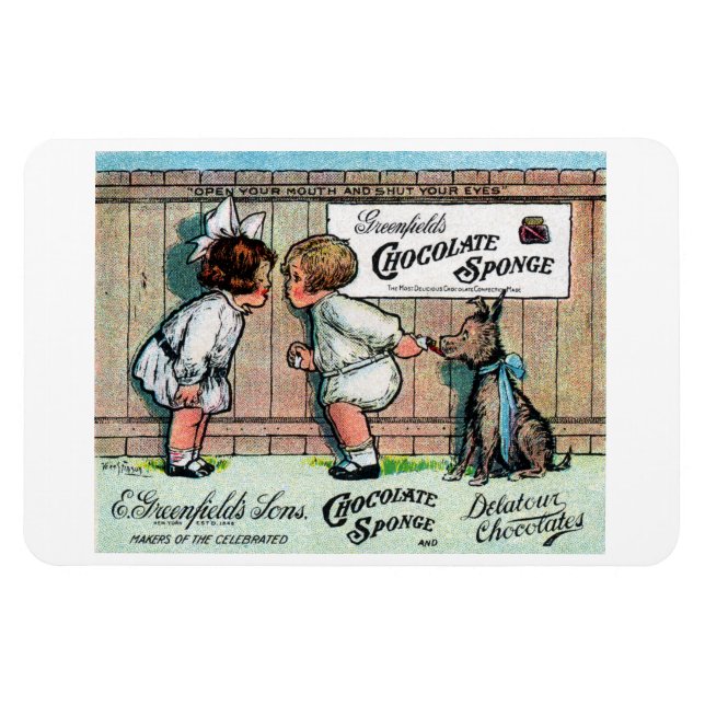 Magnet Flexible Annonce de bonbons au chocolat 1905 (Horizontal)