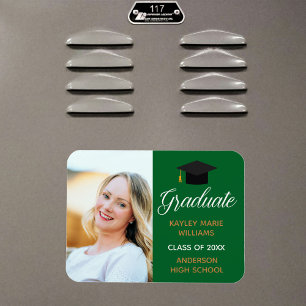 Magnet Flexible Annonce de fin d'études en photo de diplômé Green