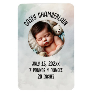 Magnet Flexible Annonce de naissance de bébé personnalisée à l'aqu