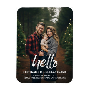 Magnet Flexible Annonce de photo de bébé fantaisiste Bonjour
