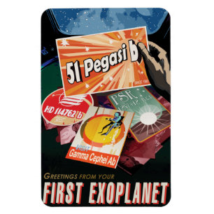 Magnet Flexible Annonce de voyage Sci-Fi, Planet 51 Pegasi b