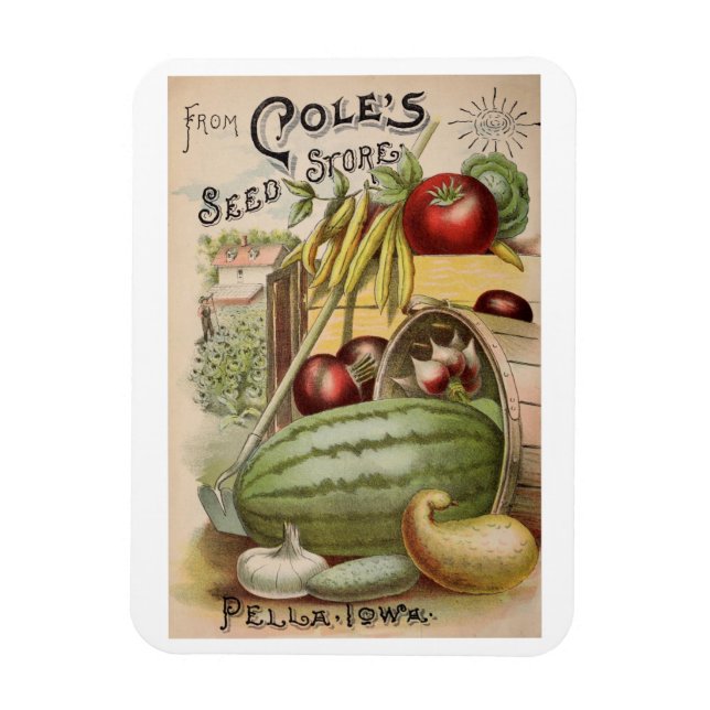 Magnet Flexible Annonce vintage 1900 Cole's Seed Store (Vertical)