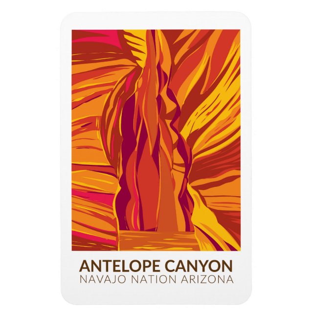 Magnet Flexible Antelope Canyon Arizona Travel Art Vintage (Vertical)