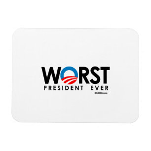 MAGNET FLEXIBLE ANTI-OBAMA - LE PIRE PRÉSIDENT JAMAIS