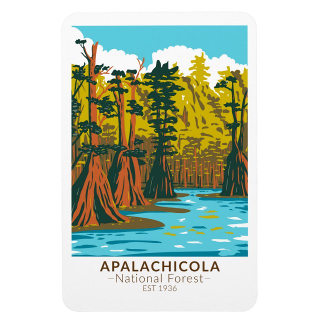 Magnet Flexible Apalachicola Forêt nationale de Baldcyprès (Vertical)