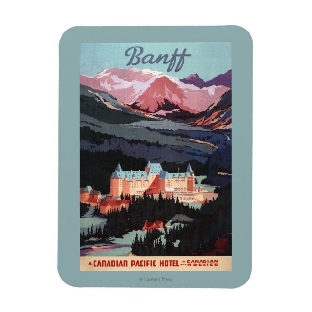 Magnet Flexible Aperçu de l'affiche de l'hôtel Banff Springs (Vertical)