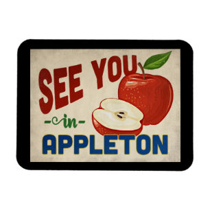 Magnet Flexible Appleton Wisconsin Apple - Vintage voyage