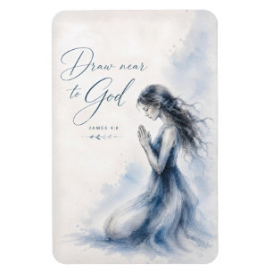 Magnet Flexible Approchez-vous de Dieu Jacques 4:8 Aquarelle chrét