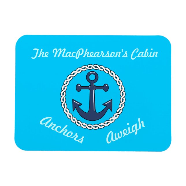 Magnet Flexible Aqua Ancres Aweigh Aqua Stateroom Porte Marker (Horizontal)