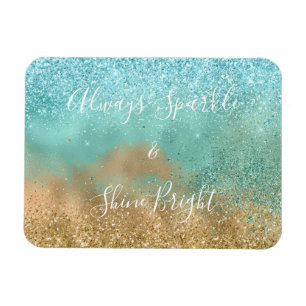 Magnet Flexible Aqua Glitz Gold Parties scintillant