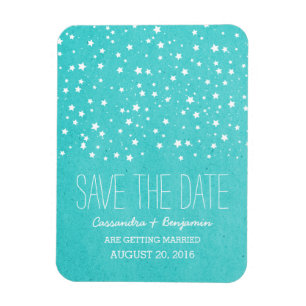 Magnet Flexible Aqua Starry Night Enregistrer la date Premium Magn