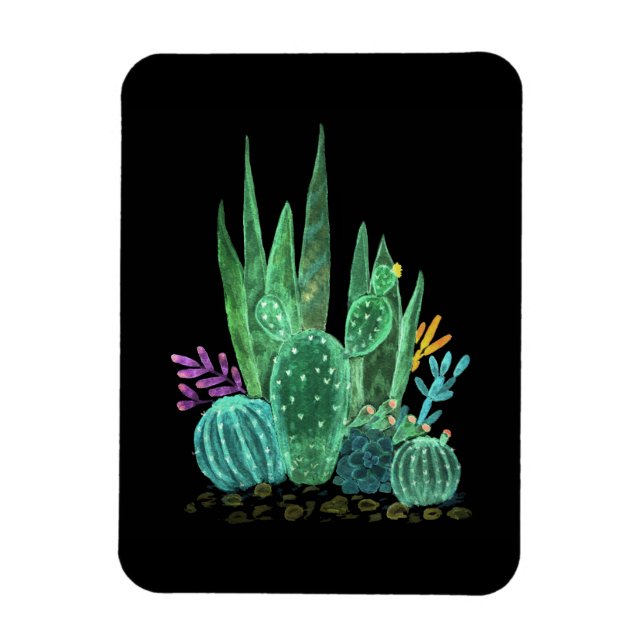 Magnet Flexible Aquarelle, cactus (Vertical)
