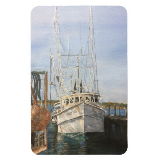Magnet Flexible Aquarelle crevette bateau pêche côtière "océan mer