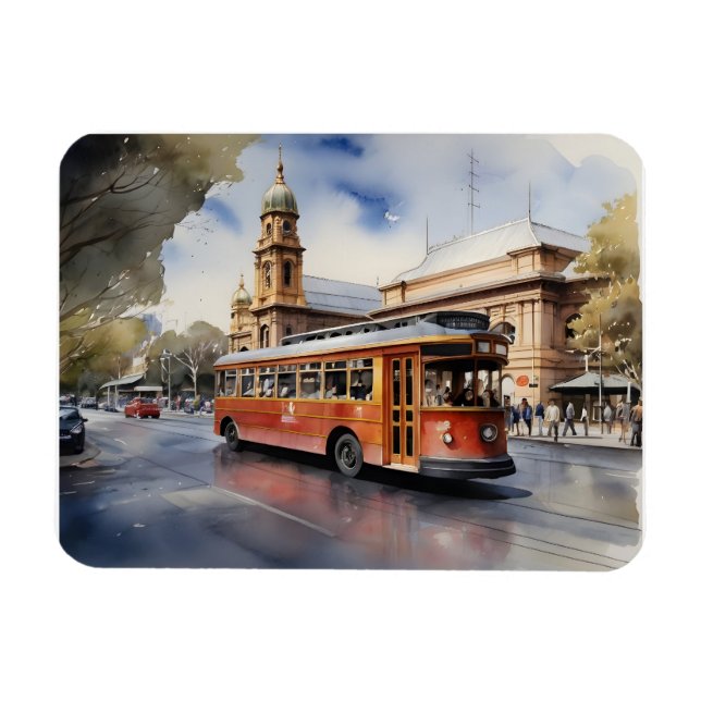 Magnet Flexible Aquarelle de Melbourne artPoster (Horizontal)