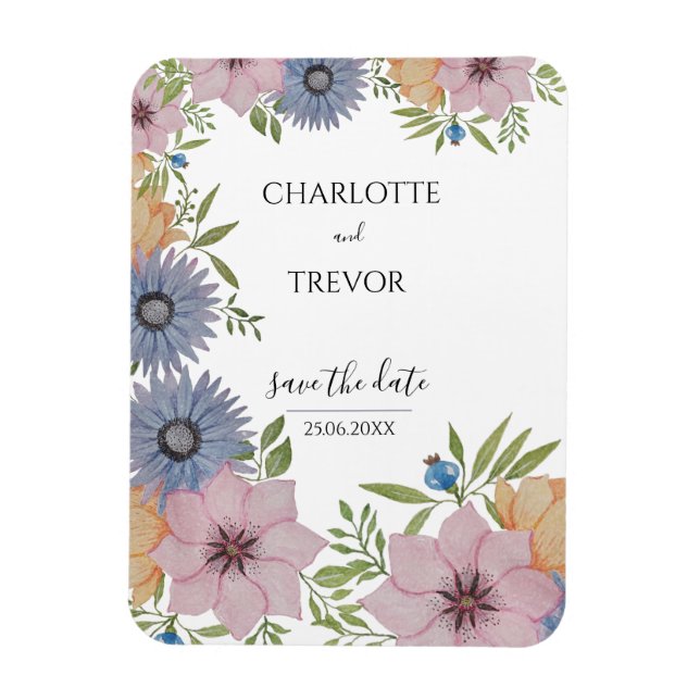 Magnet Flexible Aquarelle du jardin de printemps (Vertical)