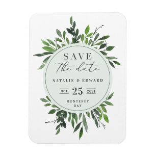 Magnet Flexible aquarelle feuillue enregistrer l'aimant de date
