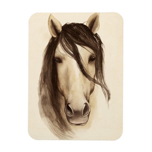 Magnet Flexible Aquarelle Grange Animaux | Cheval (Vertical)