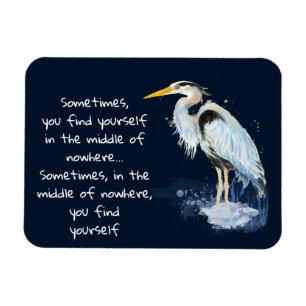 Magnet Flexible Aquarelle Great Blue Heron Citation Inspirante