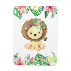 Magnet Flexible Aquarelle Lion Flower