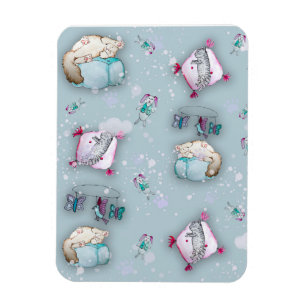 Magnet Flexible Aquarelle motif chatons couchage mignons et leurs