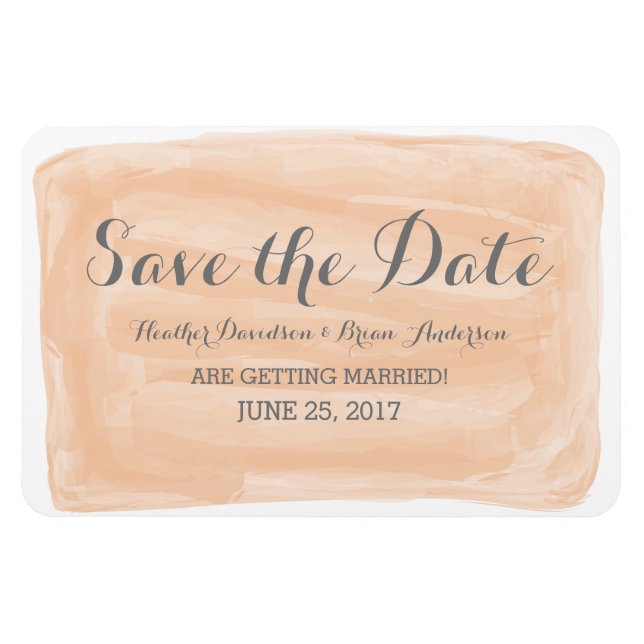 Magnet Flexible Aquarelle orange Enregistrer l'aimant Date (Horizontal)