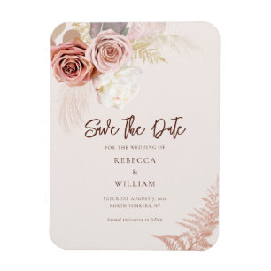 Magnet Flexible Aquarelle Pampas Grass Script Enregistrer la date