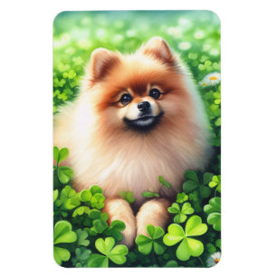 Magnet Flexible Aquarelle Poméranie Shamrocks verts Flexible