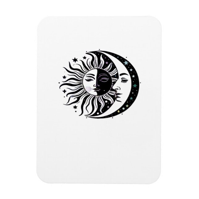 Magnet Flexible Aquarelle Soleil Lune Sorcière Classique Whimsigot (Vertical)