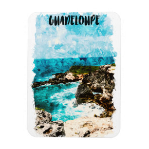 Magnet Flexible Aquarelle tropicale Guadeloupe Caraïbes