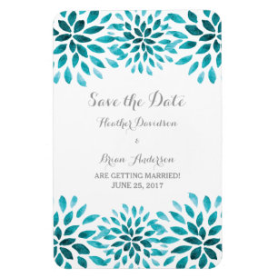 Magnet Flexible Aquarelle turquoise Chrysanthemum Enregistrer la d