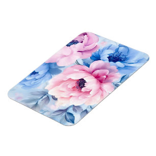 Magnet Flexible Aquarelle vintage de fleurs Pastel Pétales