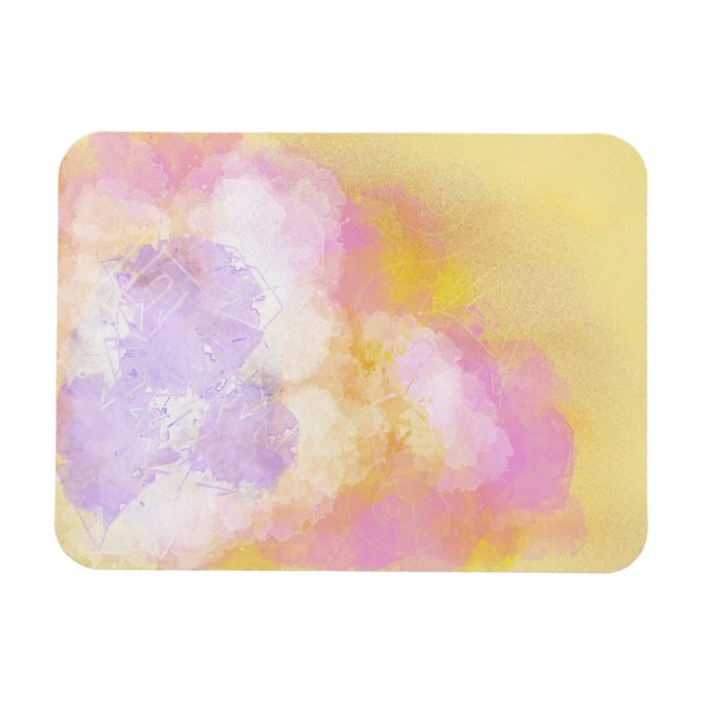 Magnet Flexible Aquarelles Abstraites - Arrière - plan orange (Horizontal)