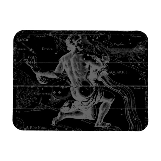 Magnet Flexible Aquarius Zodiac Constellation Hevelius 1690 (Horizontal)