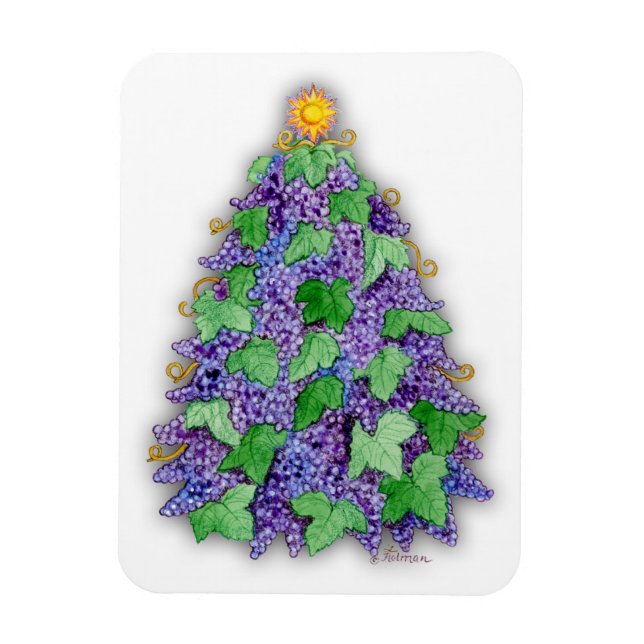 Magnet Flexible Arbre de Noël aux raisins de vin (Vertical)