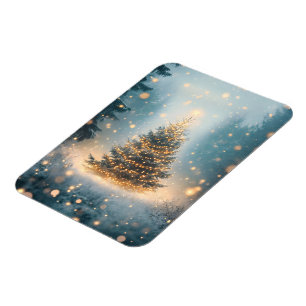 Magnet Flexible Arbre de Noël de la Forêt enneigée Magique d'Hiver