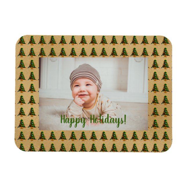 Magnet Flexible Arbre de Noël en or personnalisé (Horizontal)