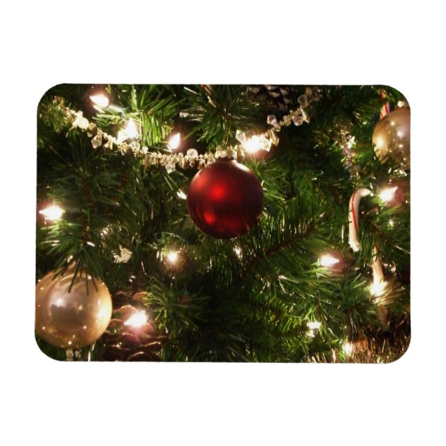 Magnet Flexible Arbre de Noël I Vacances Plutôt vert et rouge (Horizontal)